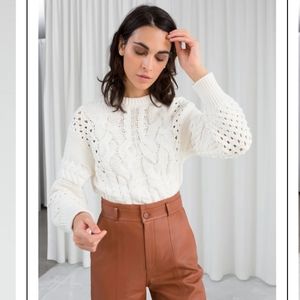 & Other Stories cropped cable knit cardigan